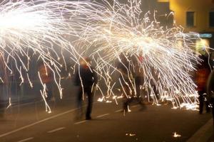 Abstract photo of devils and fireworks parties.