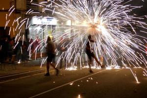 Abstract photo of devils and fireworks parties.