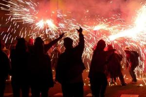 Abstract photo of devils and fireworks parties.