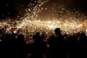 Abstract photo of devils and fireworks parties.