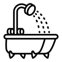 Shower bathtub icon, outline style vector