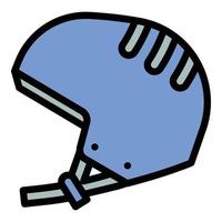 icono de casco de esquí, estilo de esquema vector