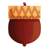 Autumn nut icon, cartoon style vector