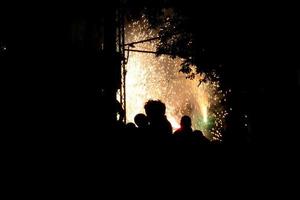 Abstract photo of devils and fireworks parties.