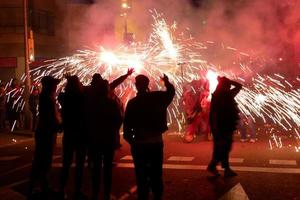 Abstract photo of devils and fireworks parties.