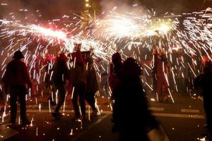 Abstract photo of devils and fireworks parties.