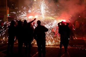 Abstract photo of devils and fireworks parties.