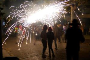 Abstract photo of devils and fireworks parties.