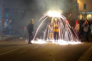 Abstract photo of devils and fireworks parties.