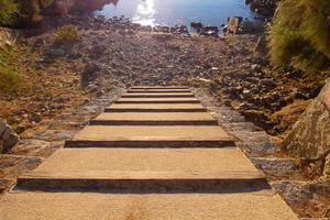 Coastal path on the Catalan Costa Brava in the town of S'agaro photo