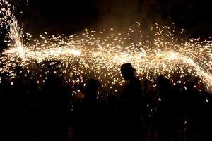 Abstract photo of devils and fireworks parties.