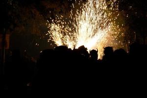 Abstract photo of devils and fireworks parties.