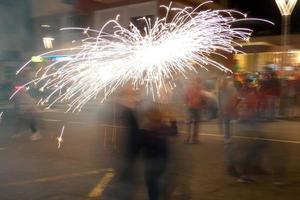 Abstract photo of devils and fireworks parties.