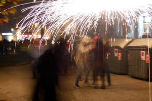 Abstract photo of devils and fireworks parties.