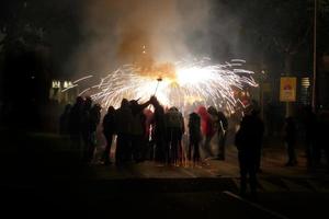 Abstract photo of devils and fireworks parties.