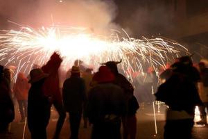 Abstract photo of devils and fireworks parties.