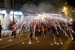 Abstract photo of devils and fireworks parties.