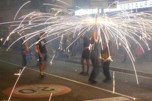 Abstract photo of devils and fireworks parties.