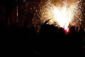 Abstract photo of devils and fireworks parties.