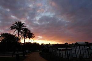 sunset or sunrise, contrasts and lights in the horizon, contrasts photo