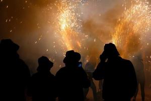 Abstract photo of devils and fireworks parties.