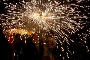 Abstract photo of devils and fireworks parties.