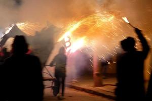 Abstract photo of devils and fireworks parties.