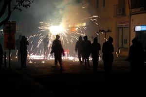 Abstract photo of devils and fireworks parties.