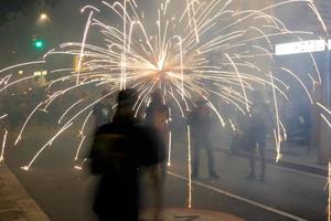 Abstract photo of devils and fireworks parties.