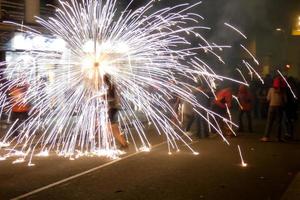 Abstract photo of devils and fireworks parties.