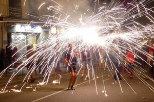 Abstract photo of devils and fireworks parties.