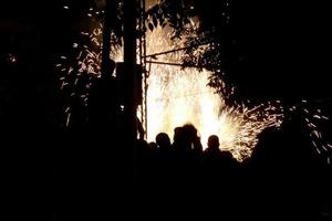 Abstract photo of devils and fireworks parties.