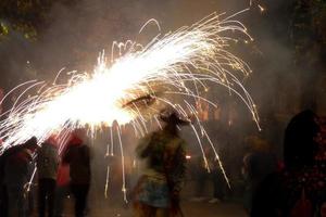 Abstract photo of devils and fireworks parties.