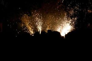 Abstract photo of devils and fireworks parties.