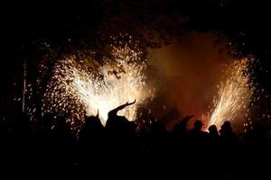 Abstract photo of devils and fireworks parties.