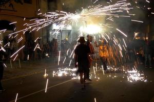 Abstract photo of devils and fireworks parties.