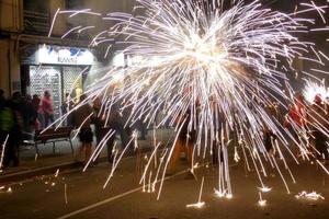 Abstract photo of devils and fireworks parties.