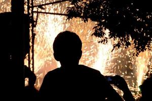 Abstract photo of devils and fireworks parties.