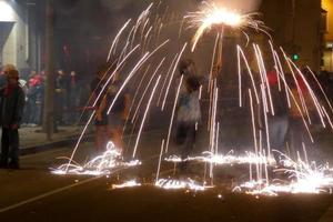 Abstract photo of devils and fireworks parties.