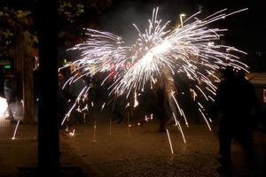 Abstract photo of devils and fireworks parties.