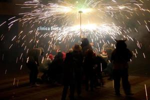 Abstract photo of devils and fireworks parties.