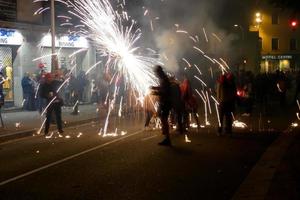 Abstract photo of devils and fireworks parties.