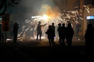 Abstract photo of devils and fireworks parties.