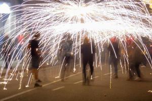 Abstract photo of devils and fireworks parties.