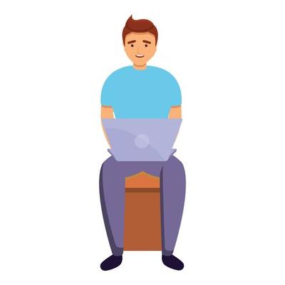 Outsource team member icon, cartoon style