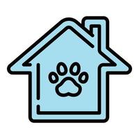 Pet hotel house icon, outline style vector