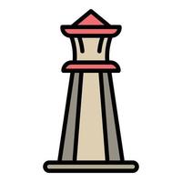 Stone lighthouse icon, outline style