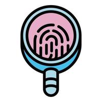 Forensic laboratory magnifier icon, outline style vector