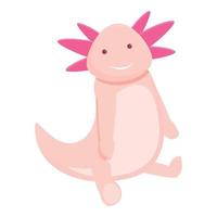 Little axolotl icon, cartoon style vector