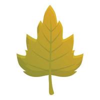 Viburnum autumn green leaf icon, cartoon style vector